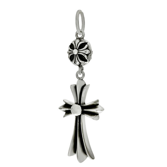 Sterling Silver Oxidized Cross Pendant