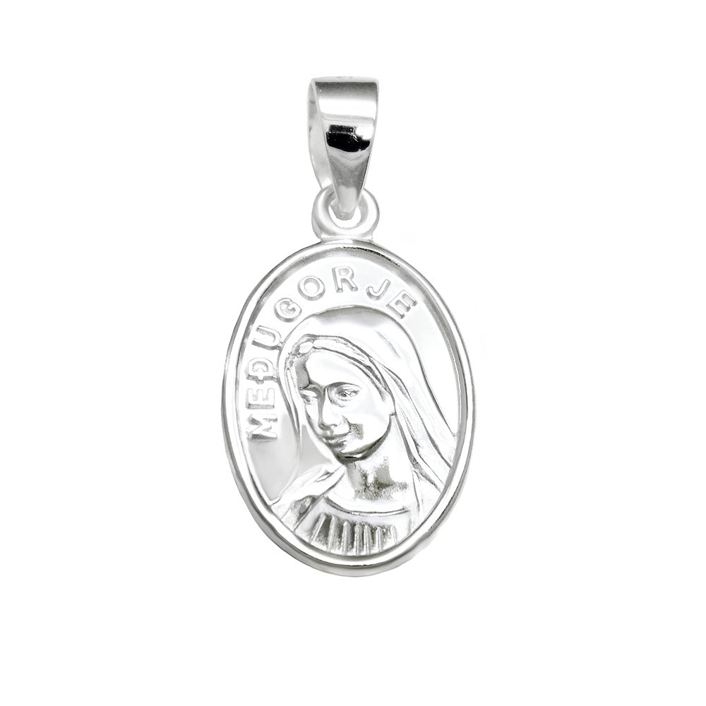 Virgin Mary Oval Medal Pendant