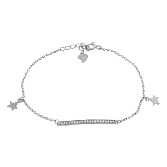 Star Bracelet with Cubic Zirconia Bar