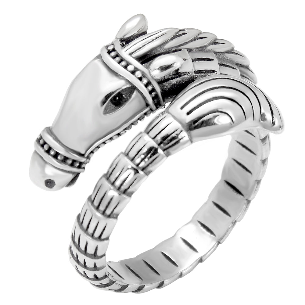 Sterling Silver Oxidized Horse Ring