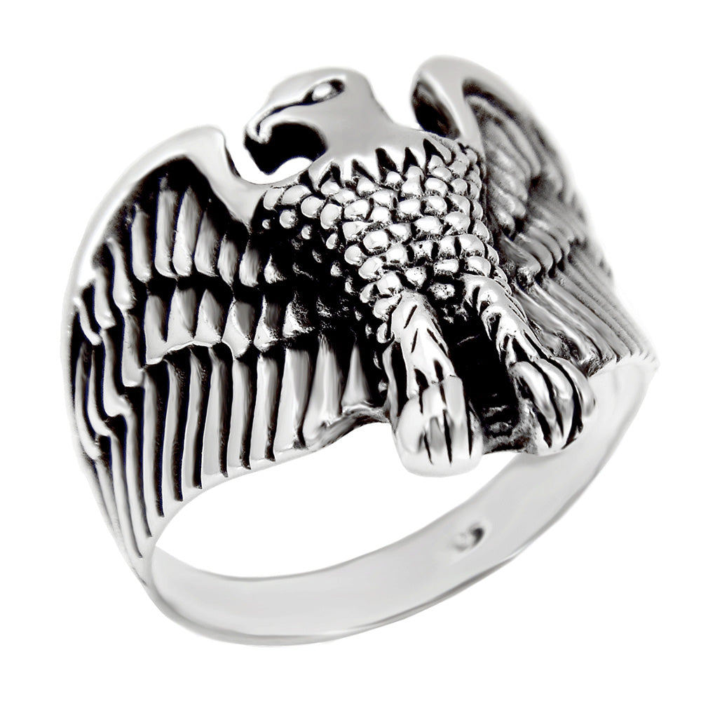 Flying Eagle Oxidized Ring