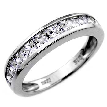 Princess Cut CZ Band Ring