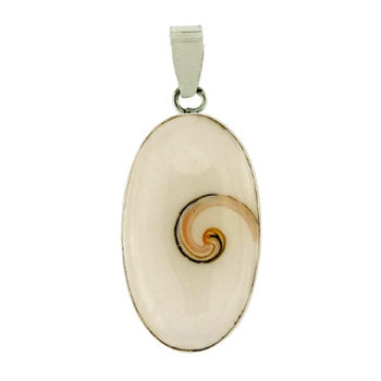 White Shell Oval Pendant