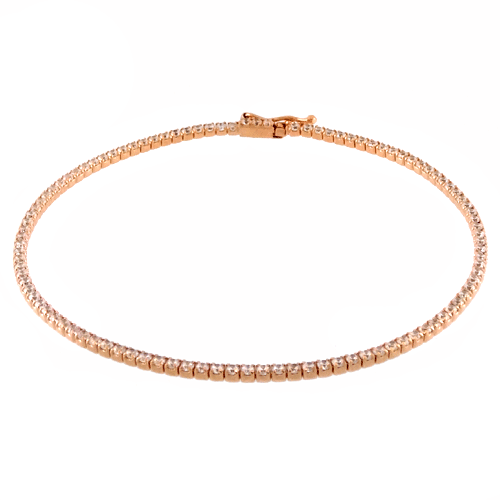 Rose-Gold Tennis Bracelet with Cubic Zirconia