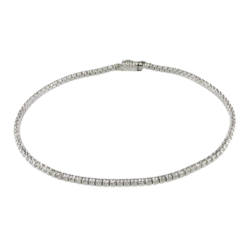 Round Cubic Zirconia Tennis Bracelet (2mm)