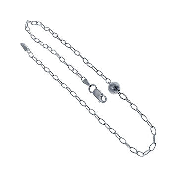 simple rolo chain silver anklet