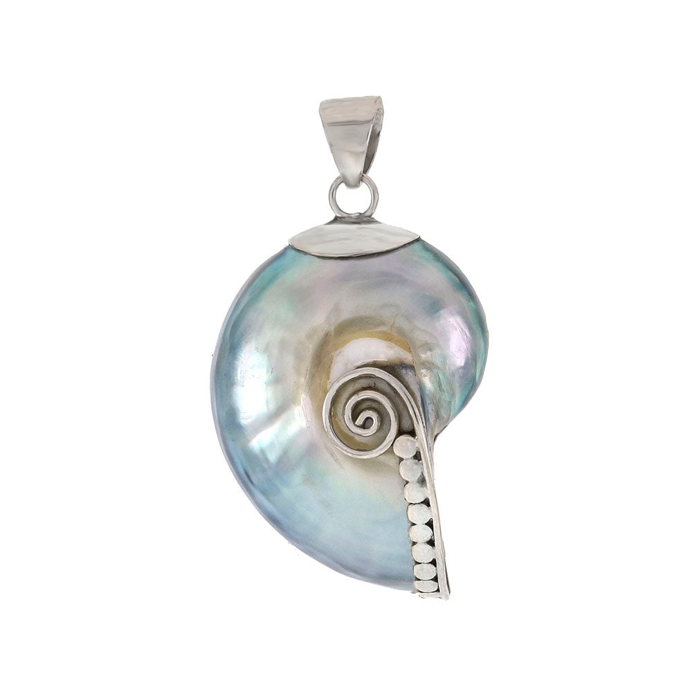 Sterling Silver Gray Shell Pendant