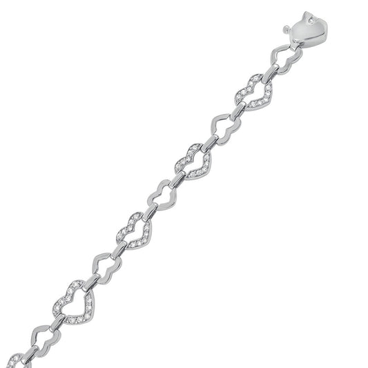 Cubic Zirconia Heart Bracelet