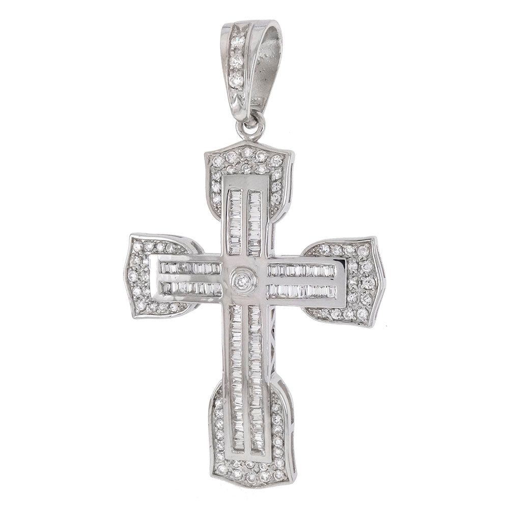 Baguette-Cut Cubic Zirconia Southwest Cross Pendant