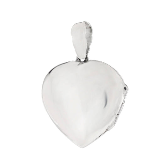 Sterling Silver Engravable Heart Locket Pendant