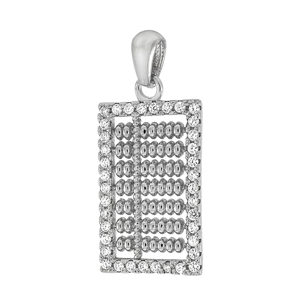 Pave Set Abacus Sterling Silver Pendant