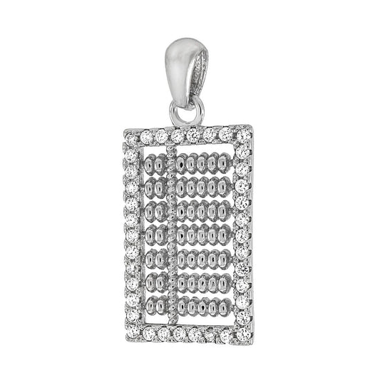 Pave Set Abacus Sterling Silver Pendant