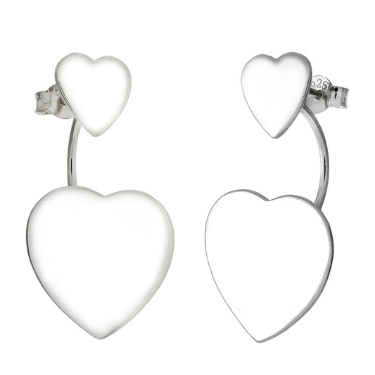 Two In One Double Heart Stud Earrings