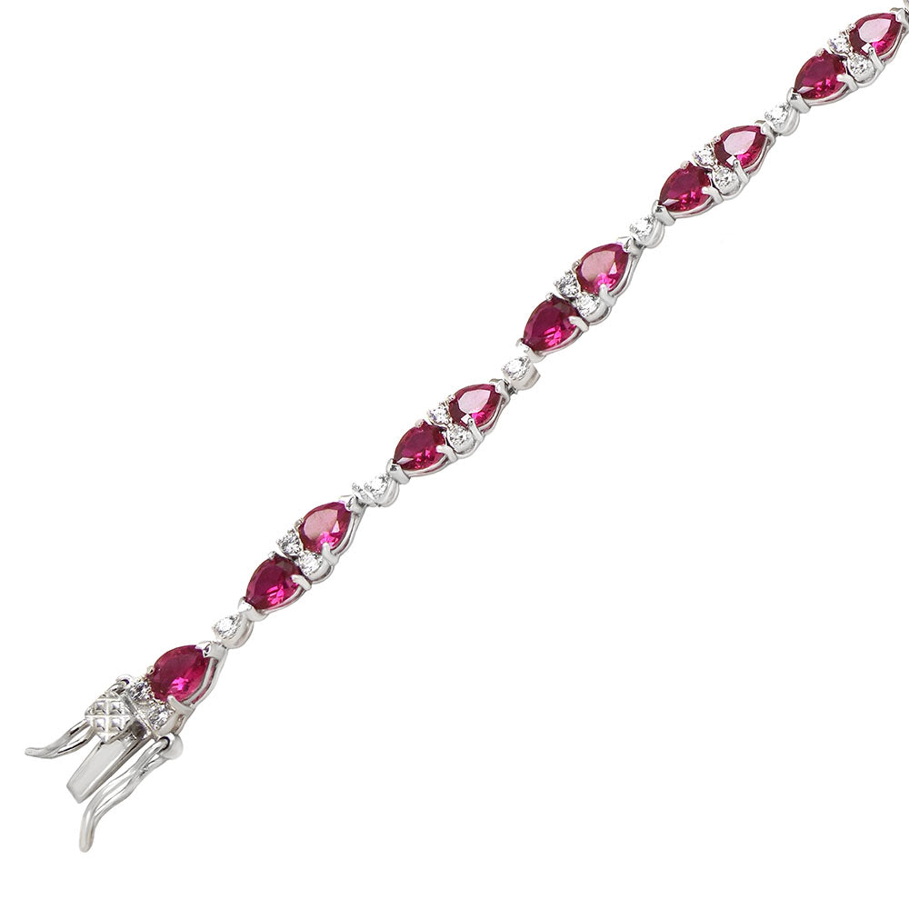 Ruby Marquise Link Tennis Bracelet