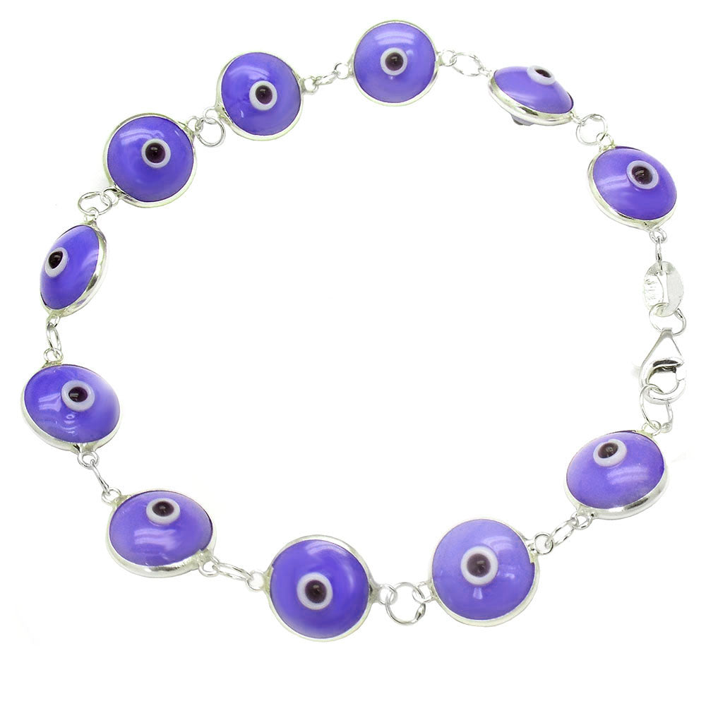 Purple Blue Evil Eye Bracelet