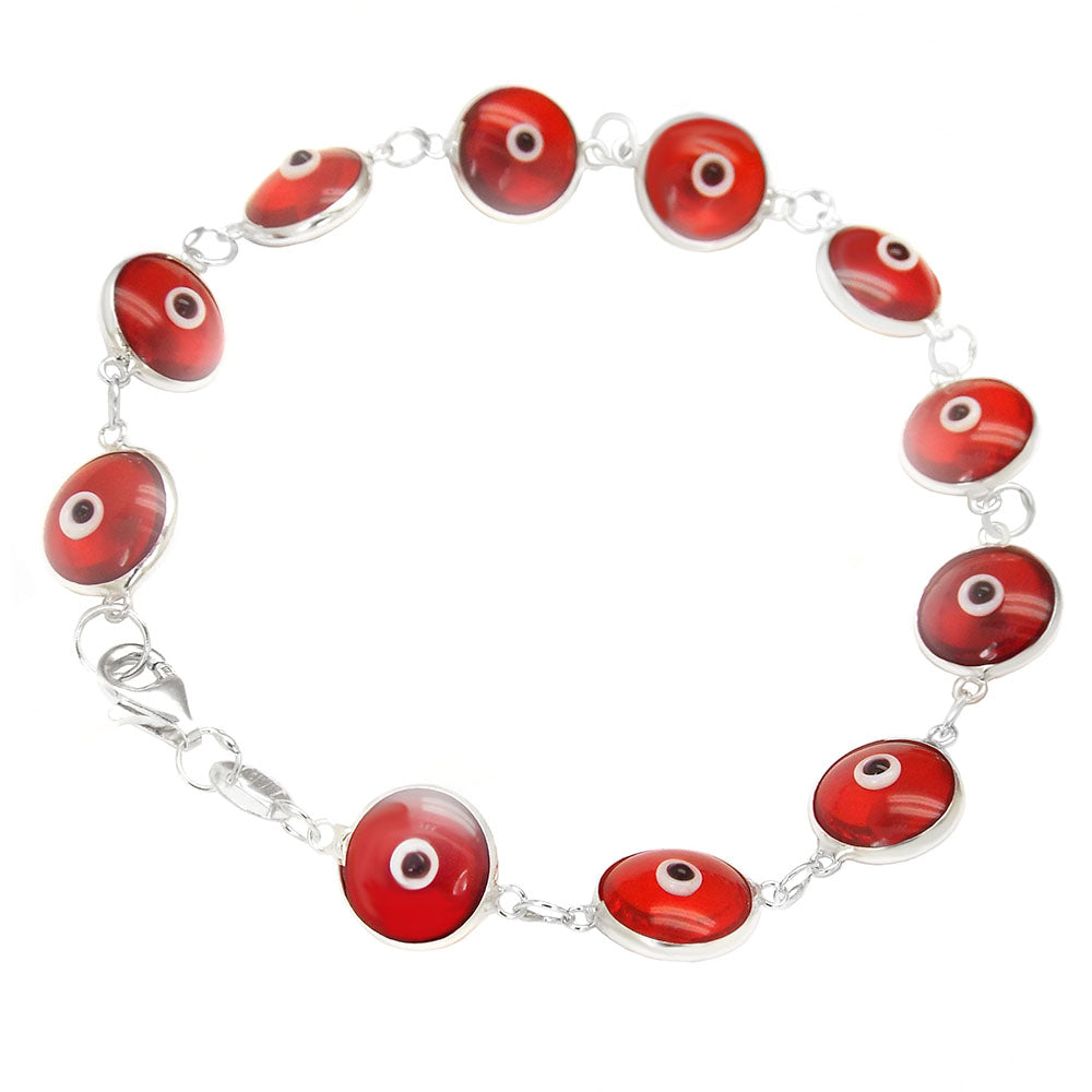 Transparent Red Evil Eye Bracelet