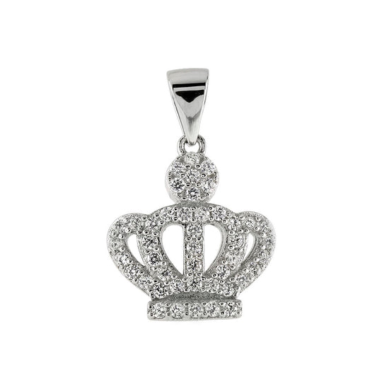 Pave CZ Crown Pendant