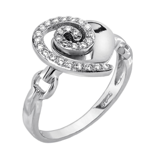 Sterling Silver Heart Shape CZ Ring