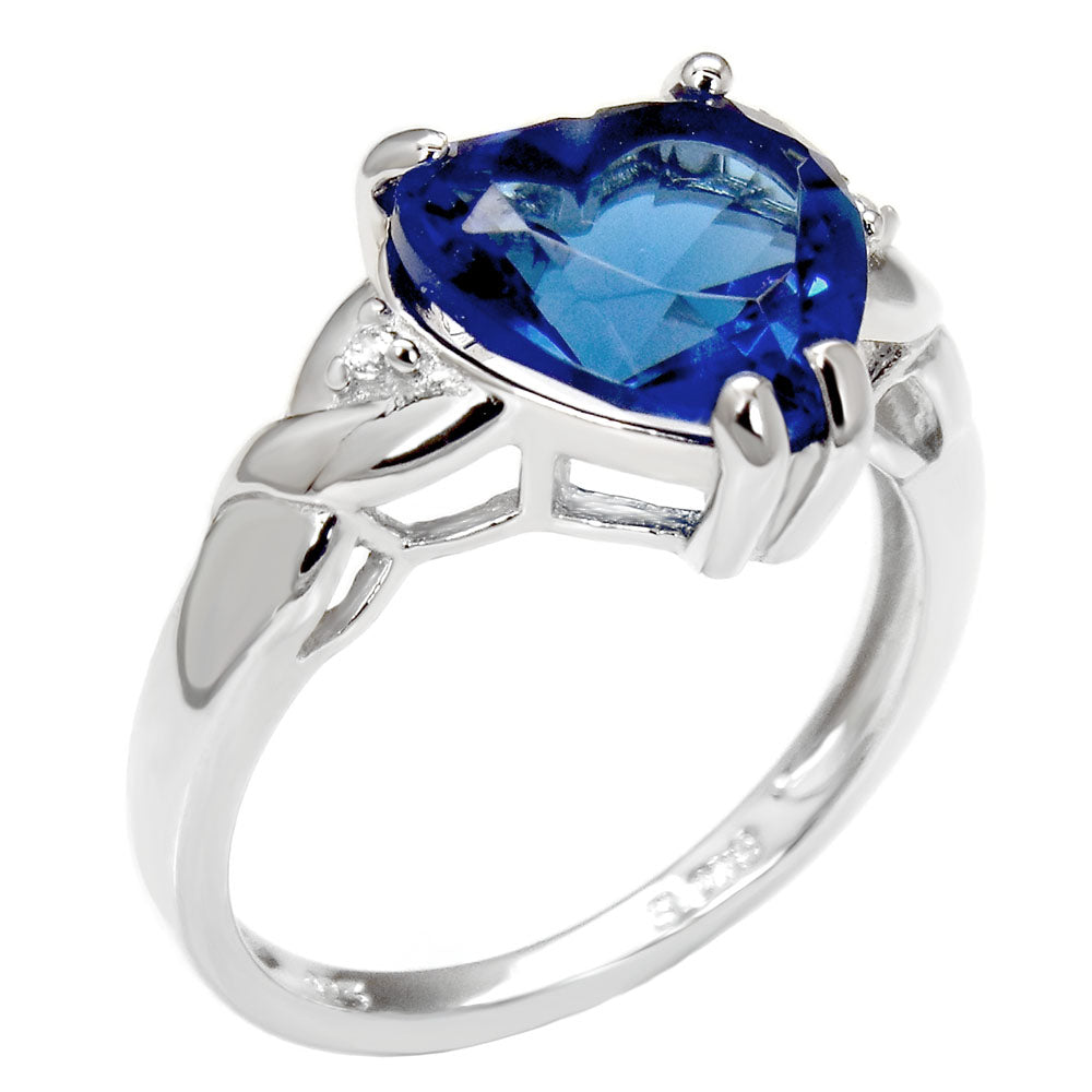 Heart Simulated Tanzanite Ring