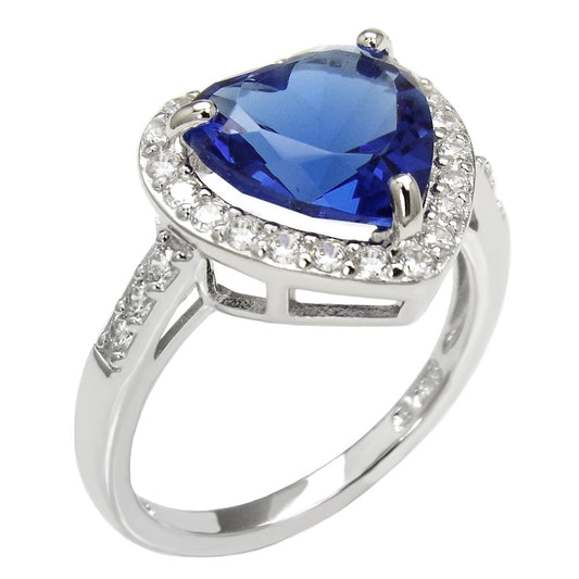 Simulated Heart Tanzanite Ring