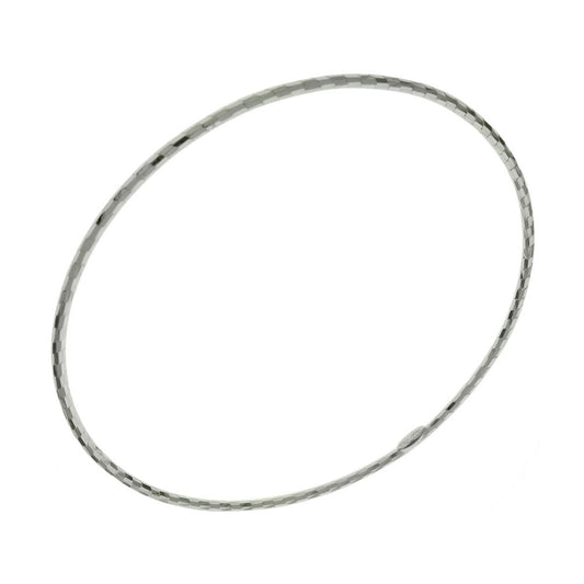 Italian Sterling Silver Diamond Cut Tube Bangle
