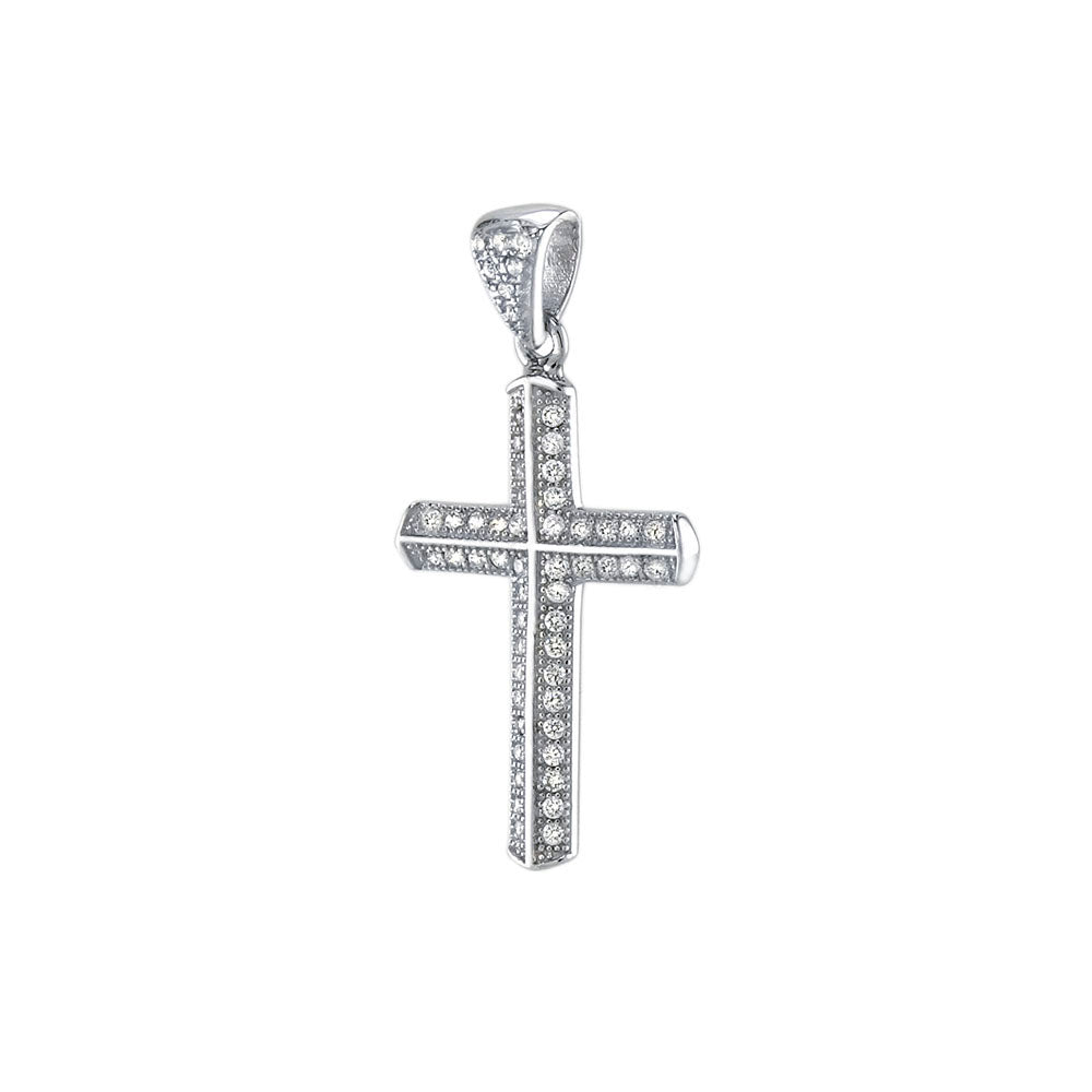 Pave Cubic Zirconia Cross Pendant