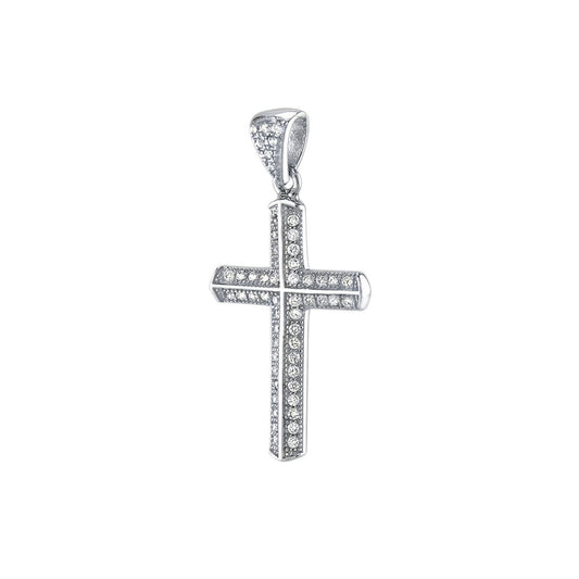 Pave Cubic Zirconia Cross Pendant