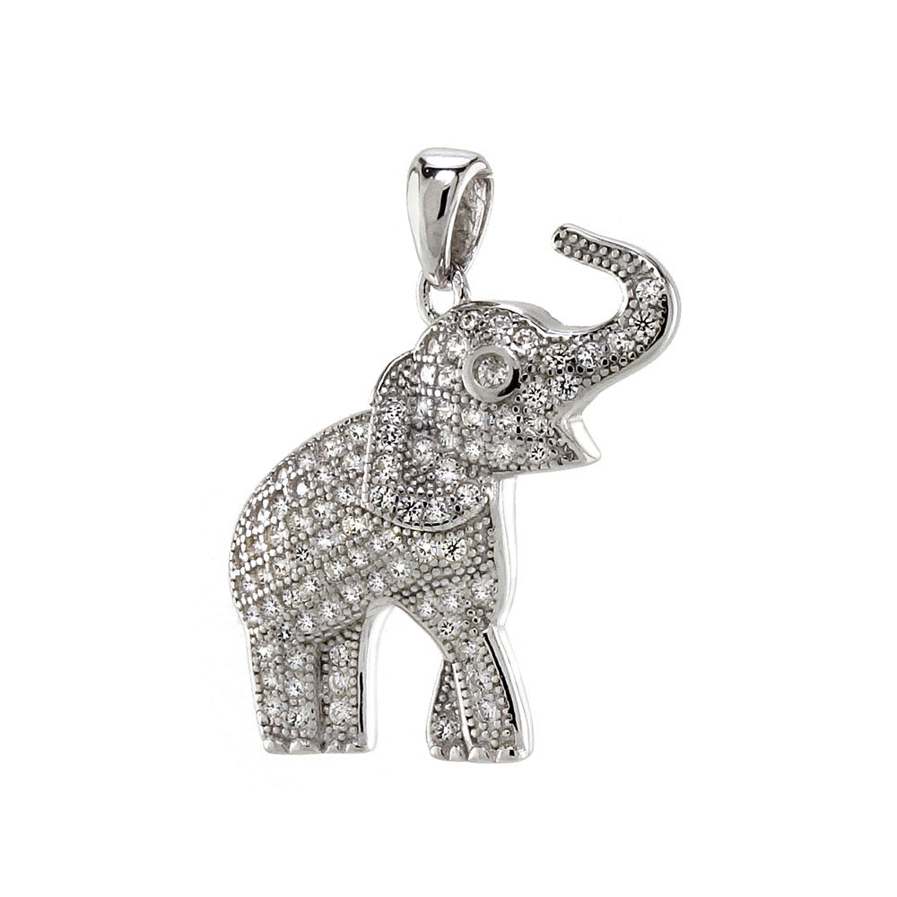 Pave Cubic Zirconia Elephant Pendant