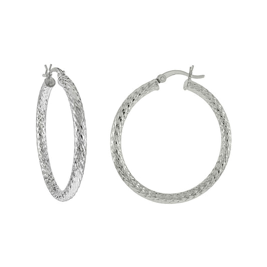 Sterling Silver D C Hoop Earrings