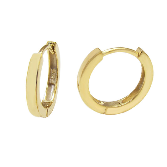 Gold Plated Square Tube Huggie Hoop Earrings