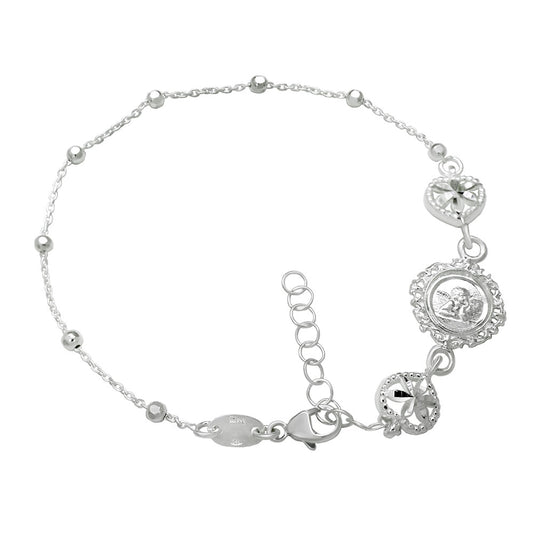 Angel & D/C Heart Charm Bracelet