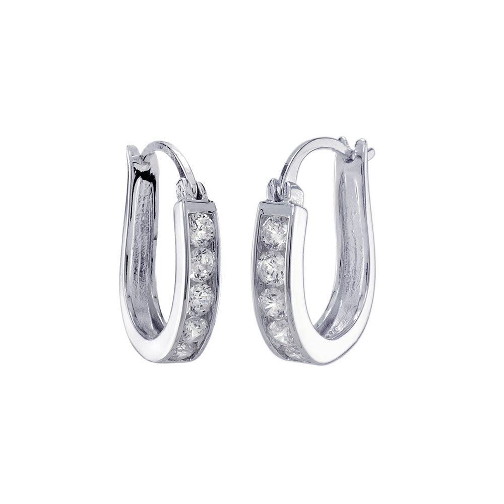 Sterling Silver Cubic Zirconia Hoop Earrings