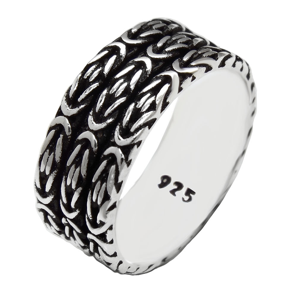 Sterling Silver Oxidized Byzantine Band Ring