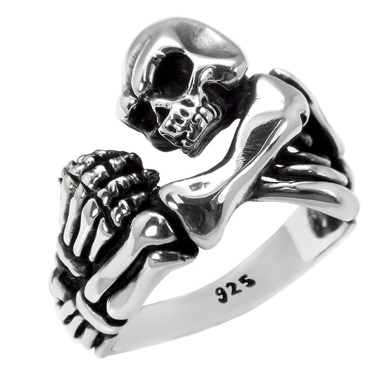 Sterling Silver Oxidized Skeleton Ring