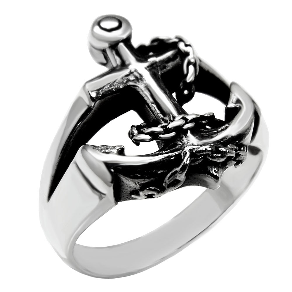 Sterling Silver Oxidized Anchor Ring