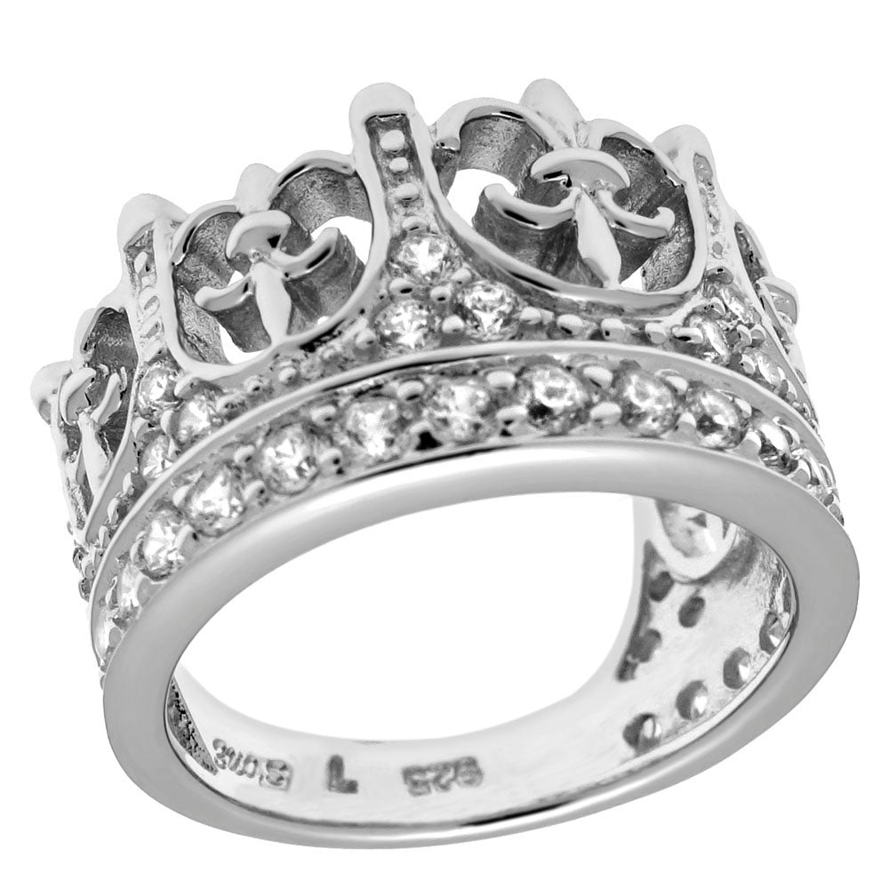 Crown Cubic Zirconia Sterling Silver Ring