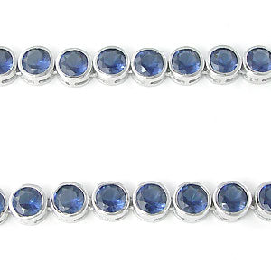 Hip Hop Silver 6mm Bezel Sapphire Blue CZ Necklace
