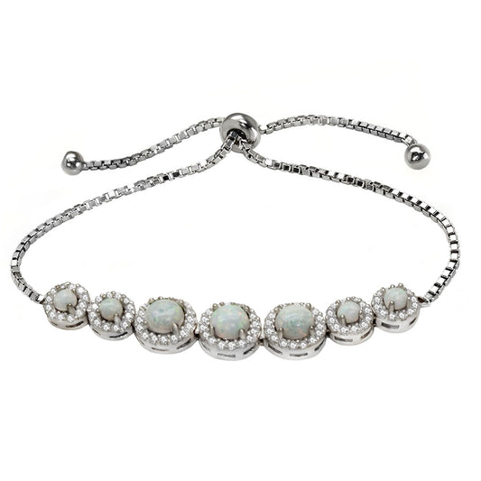 Halo White Opal Bracelet