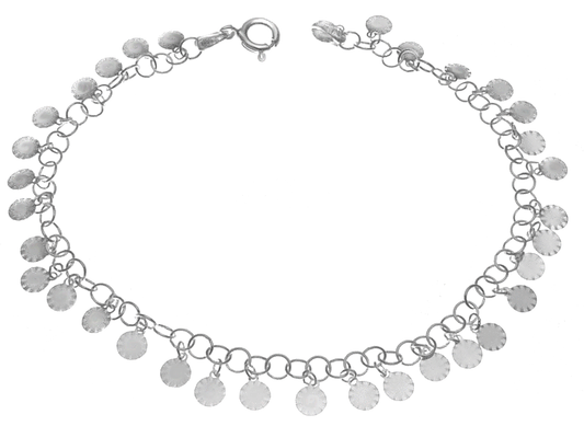 Dangling Round Disc Charm Bracelet