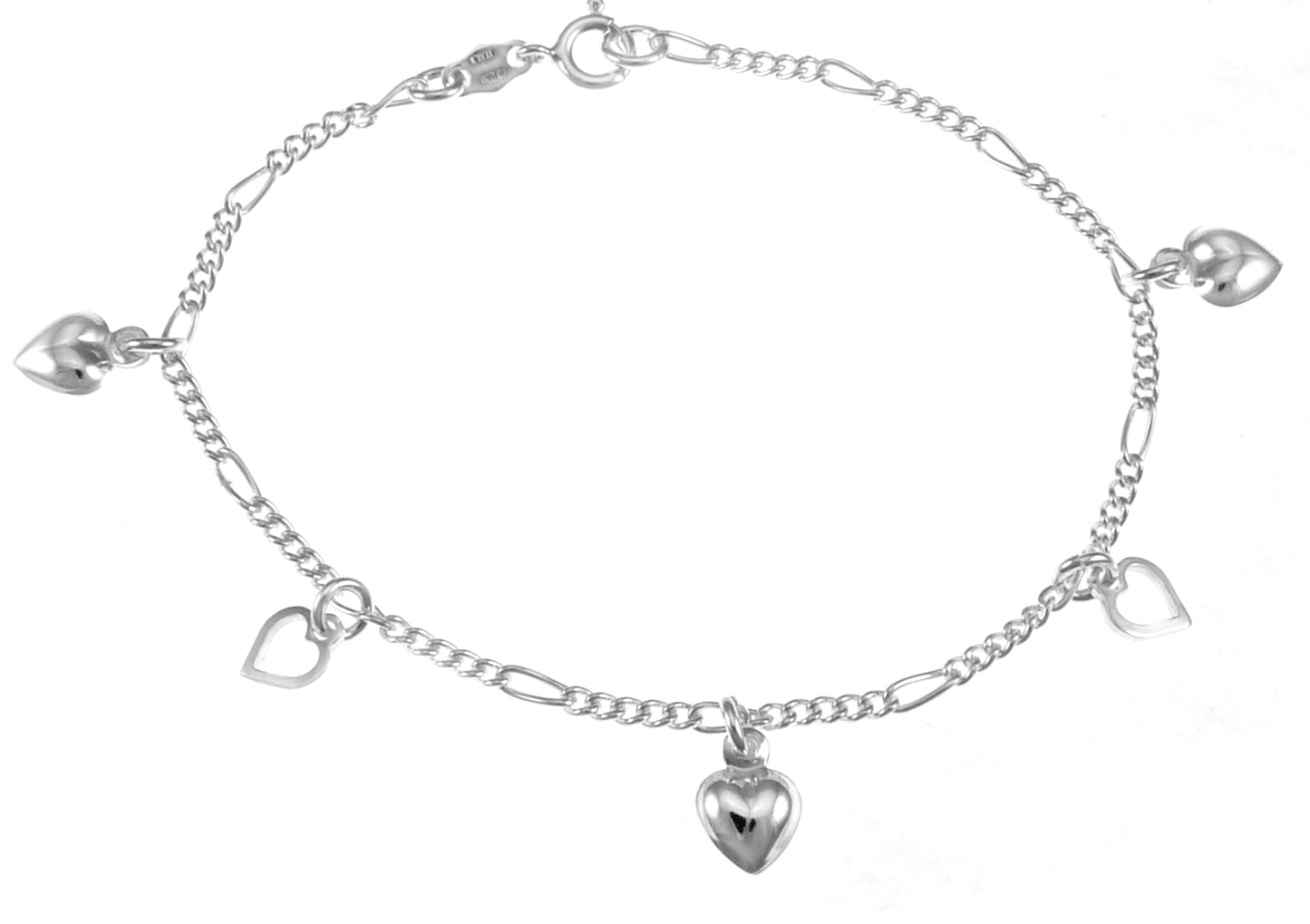 Dangle Hearts Charm Bracelet