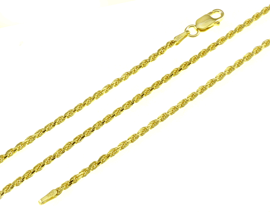  yellow gold hollow rope chain