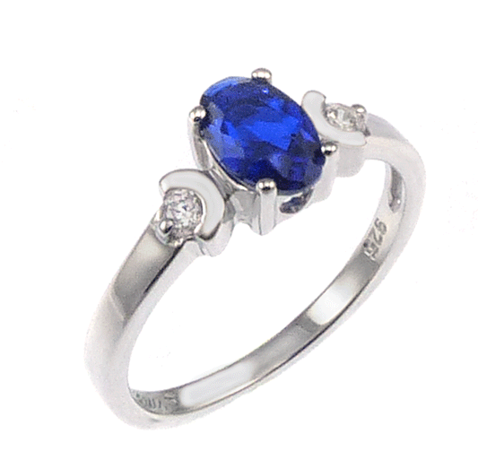 4x5mm Oval Sapphire CZ Baby Ring