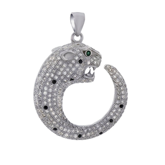 Sterling Silver Micro Pave CZ Panther Pendant