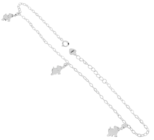 dangle elephant sterling silver anklet bracelet