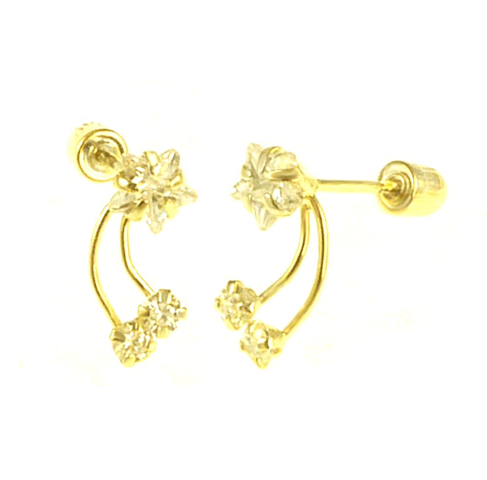 14K Gold Shooting Star Stud Earrings