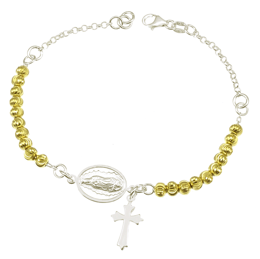 Two Tone Rosary Bracelet