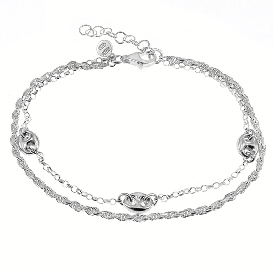 stacked sterling silver bracelet