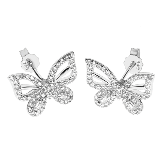 CZ Butterfly Stud Earrings