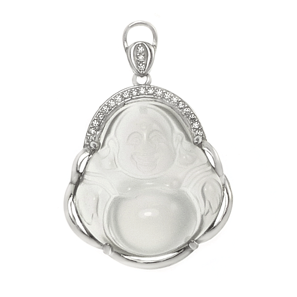 Chalcedony Happy Buddha Pendant