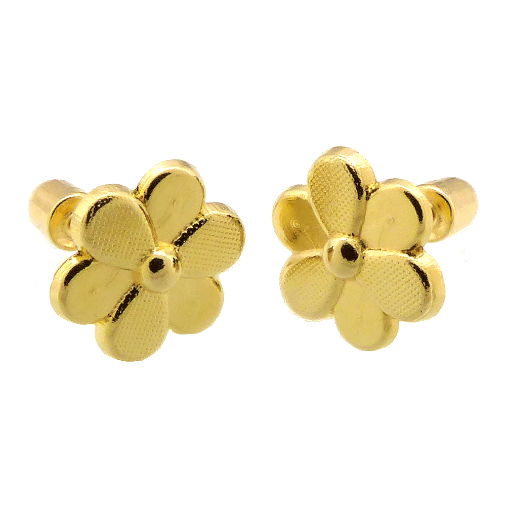 14k gold daisy screw on earrings